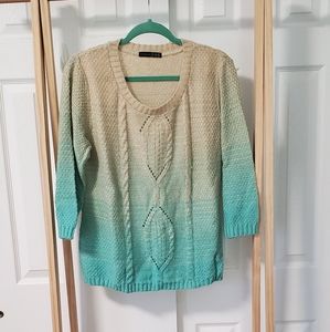 Pullover Sweater in Ombre Turquoise